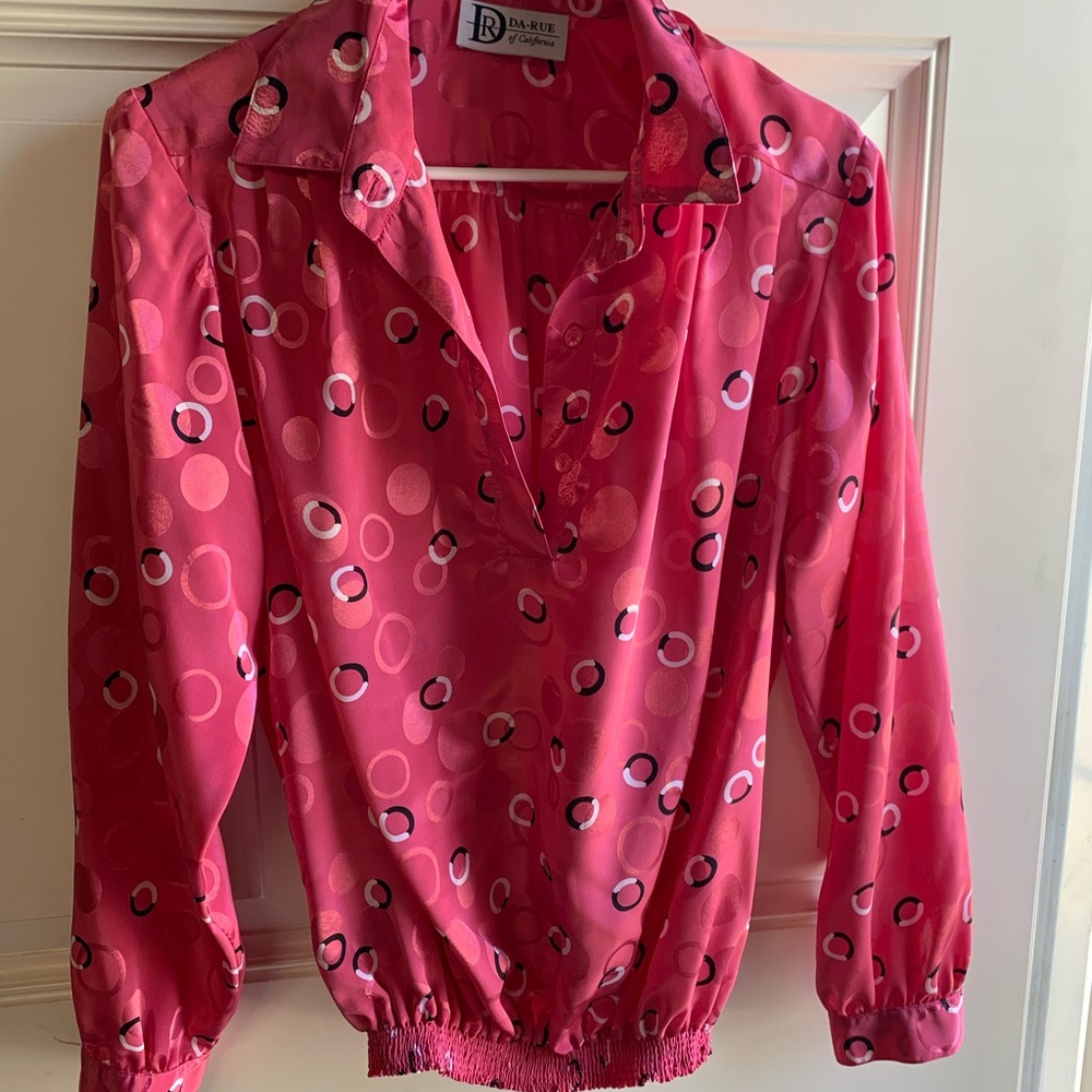 Da Rue Pink Circle Pattern Blouse